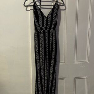 Elegant Black and Gray Striped Women's Romper